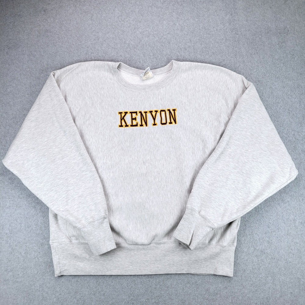 Champion Reverse Weave Sweatshirt Mens XL Gray Kenyon College Distressed Vintage